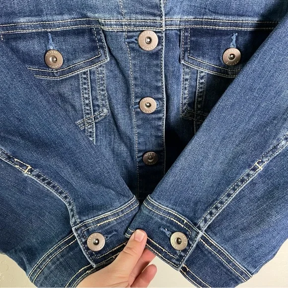 ❌SOLD Torrid Denim Crop Collarless Jacket 2X NWT 12726818 - Picture 7 of 13